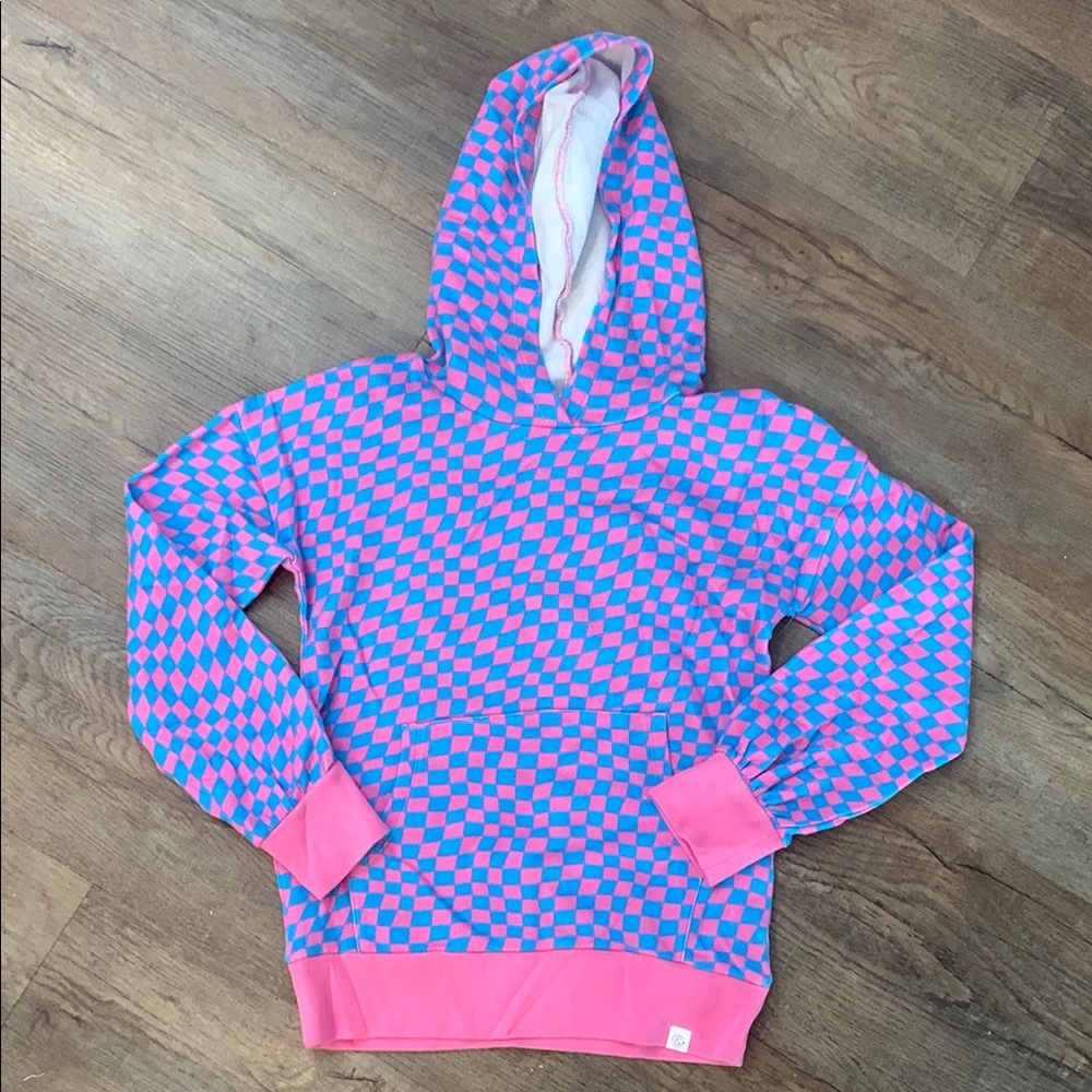 Treasure & Bond Pink and Blue Gingham Sweatshirt